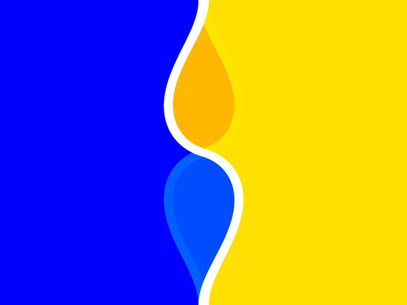 blue and yellow abstract design