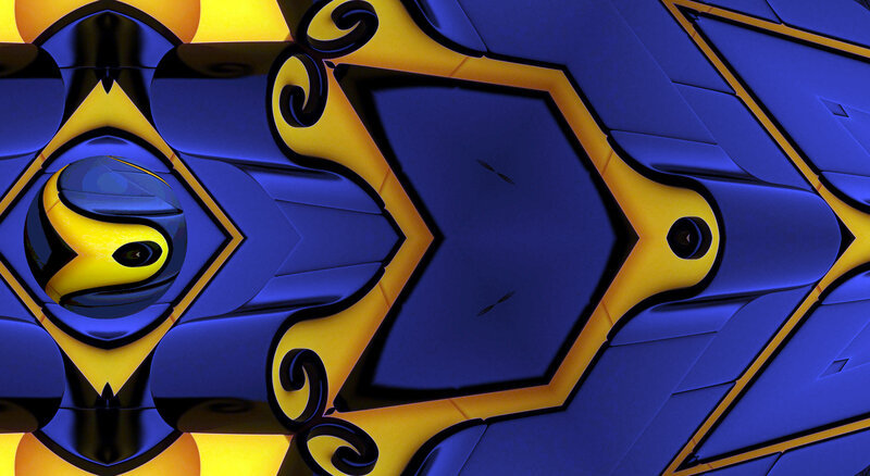 Blue and Yellow Abstract Design — Digital Art