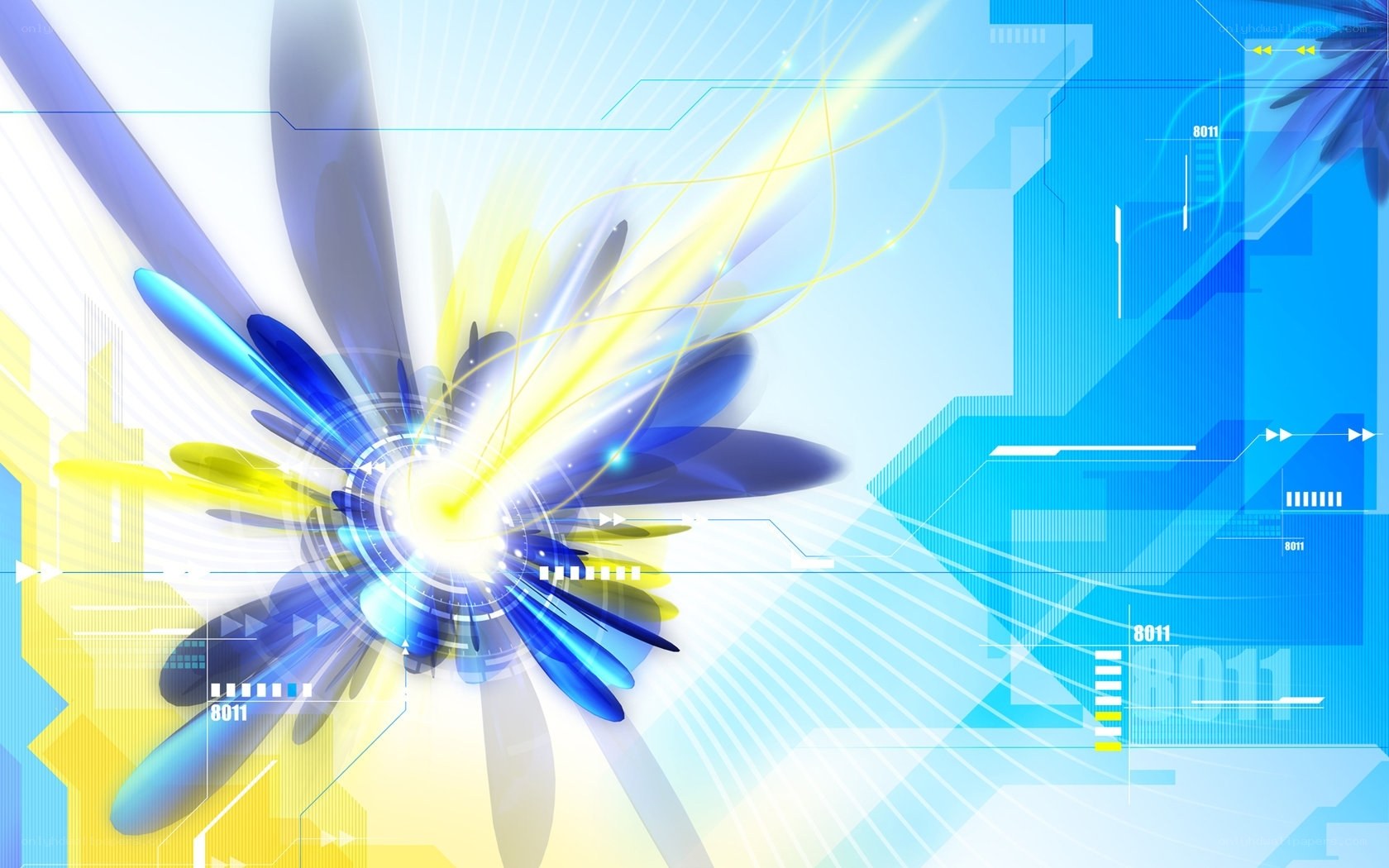 blue and yellow abstract design