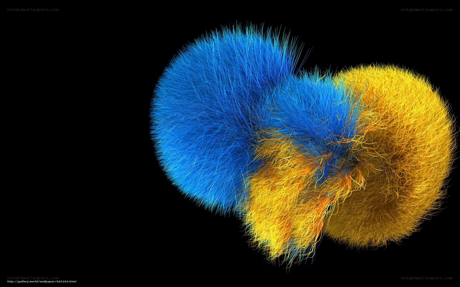 blue and yellow abstract spheres