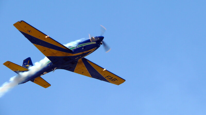 Blue and Yellow Airplane
