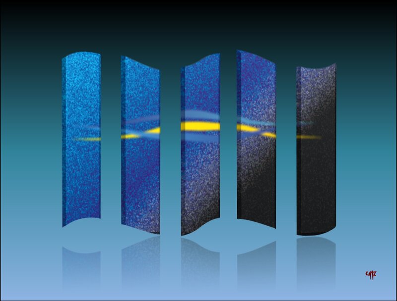 Blue and Yellow Bars