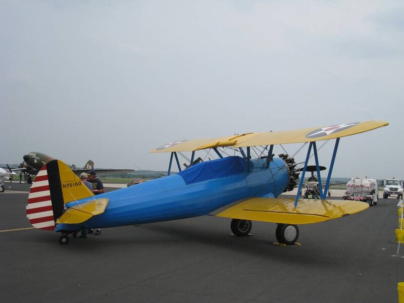 Blue and Yellow Biplane
