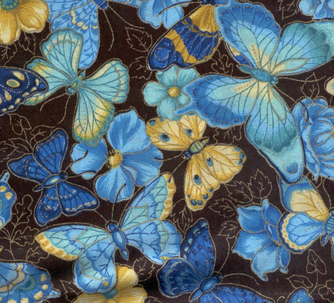 blue and yellow butterfly pattern