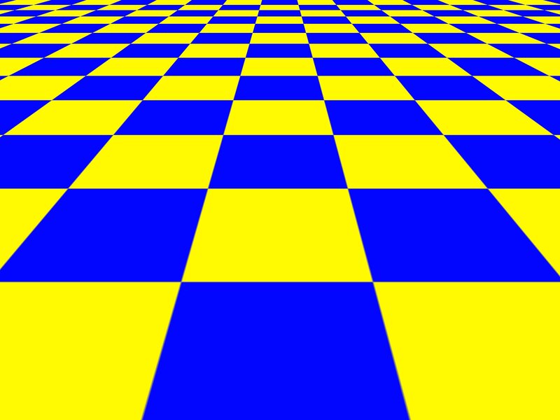 Blue and Yellow Checkered Floor