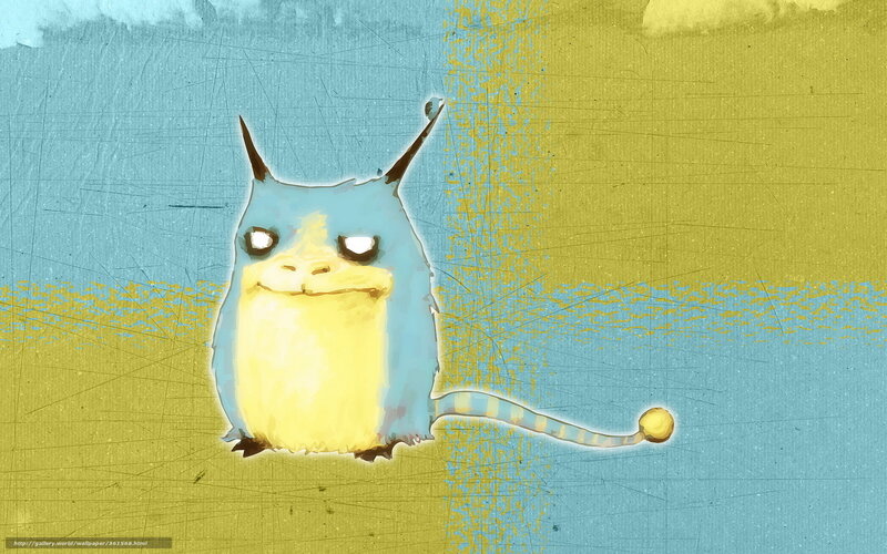 blue and yellow creature wallpaper