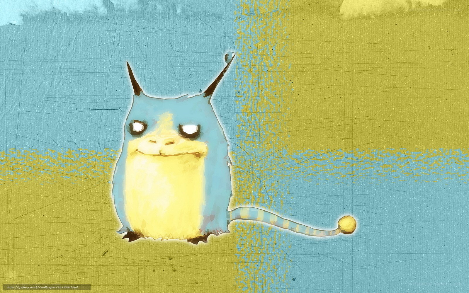 blue and yellow creature wallpaper