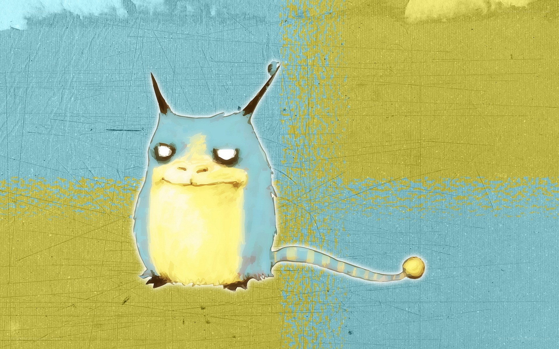 blue and yellow creature