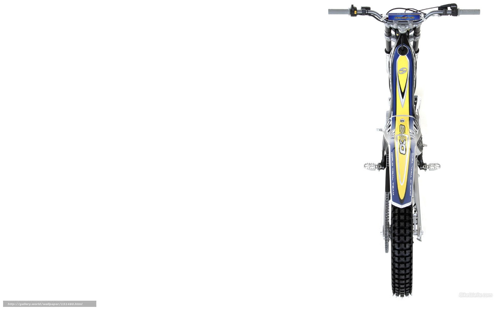blue and yellow dirt bike