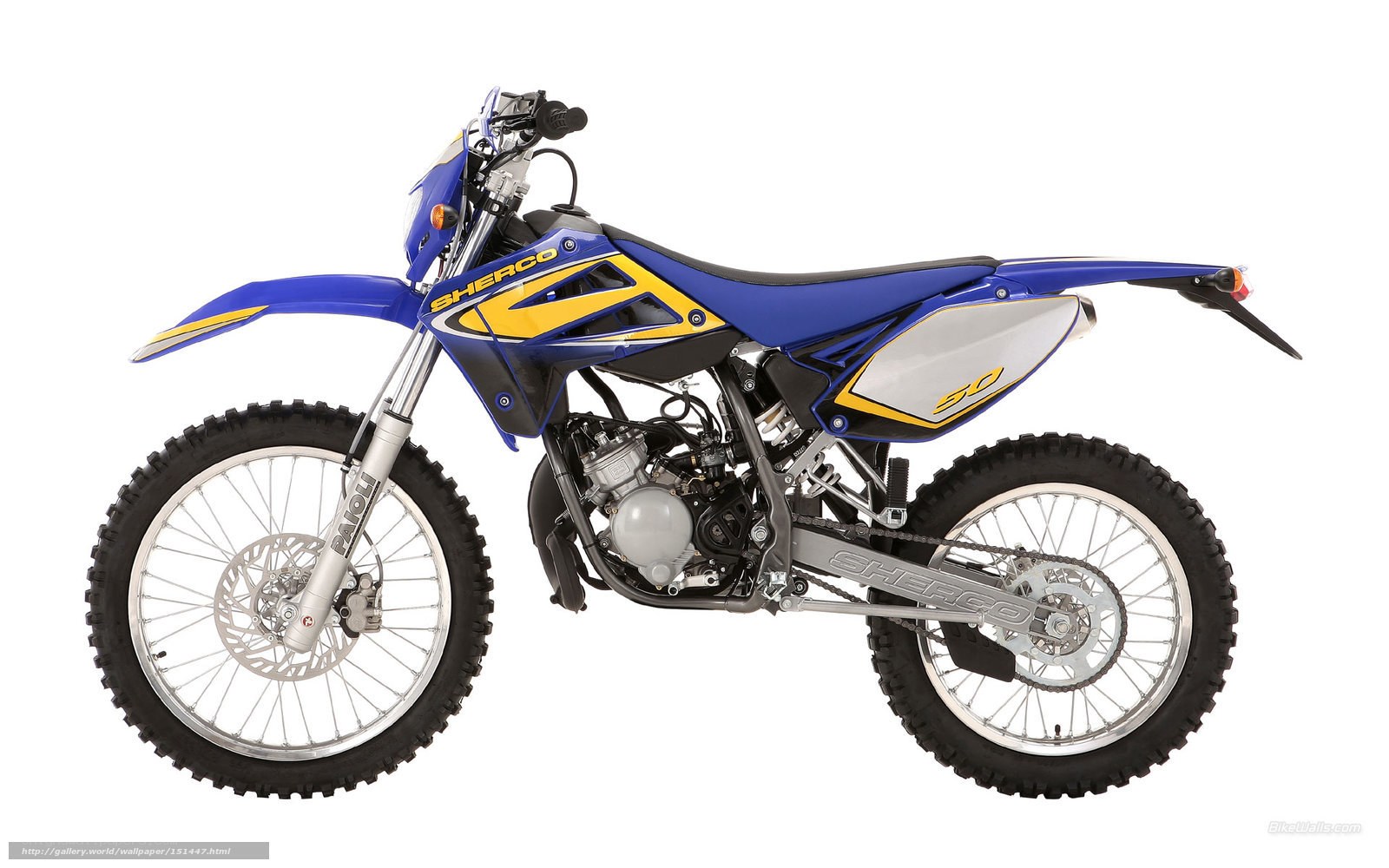 blue and yellow dirt bike
