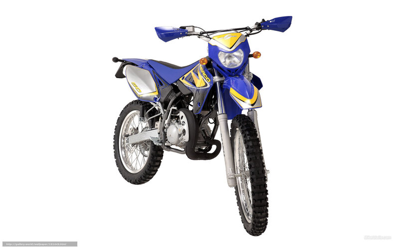 Blue and Yellow Dirt Bike — Neutral, Photograph, Motorcycle, Headlight