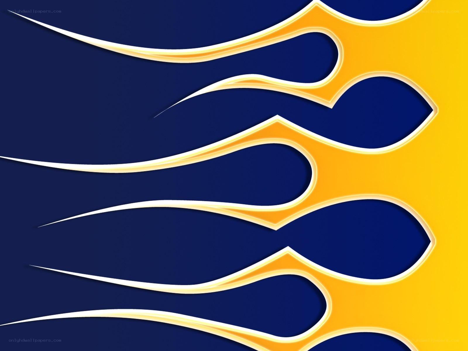 blue and yellow flame design