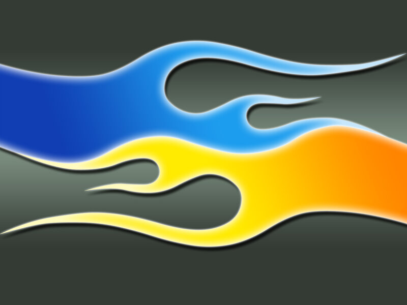 Blue and Yellow Flames
