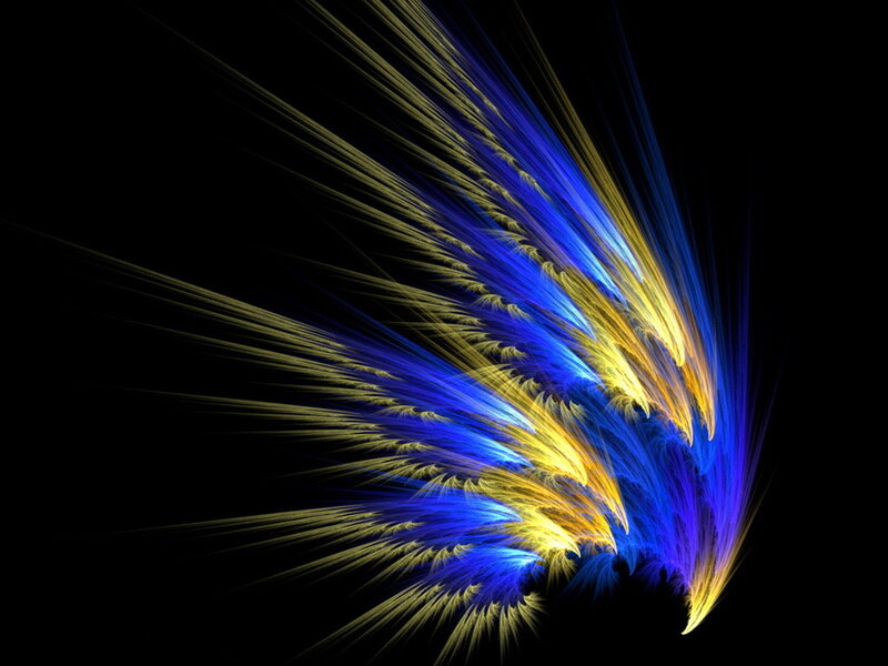 blue and yellow fractal burst