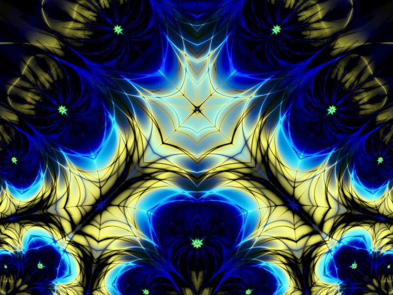 blue and yellow fractal pattern