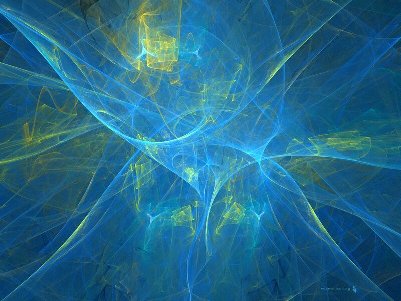 Blue and Yellow Fractal Pattern — Ethereal