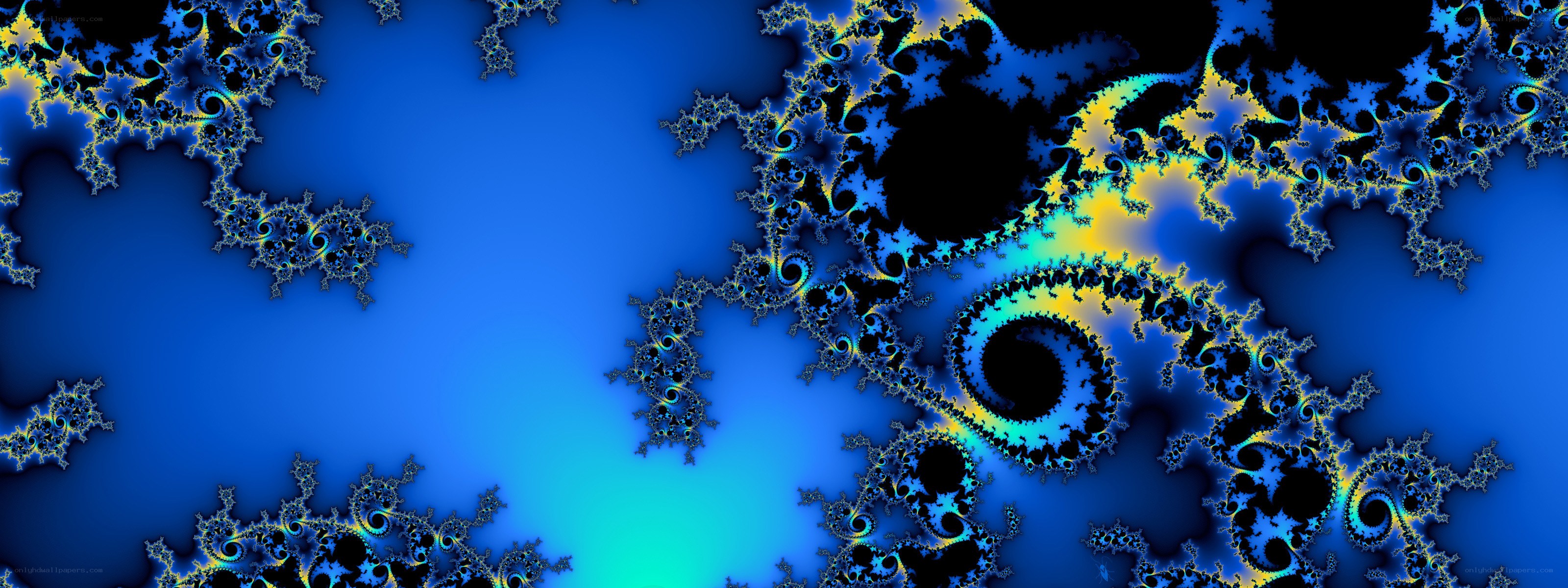 blue and yellow fractal pattern