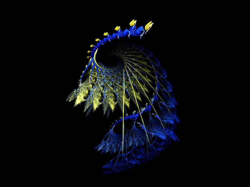 blue and yellow fractal spiral