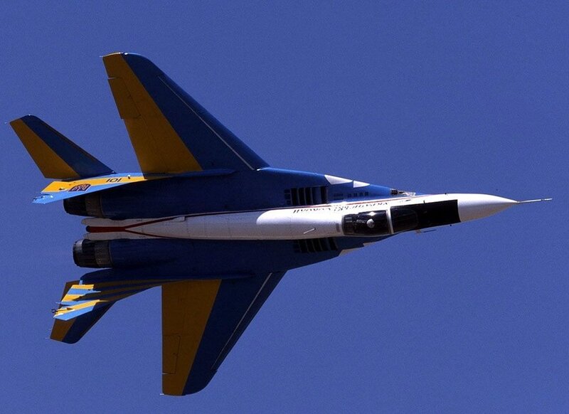 Blue and Yellow Jet Fighter