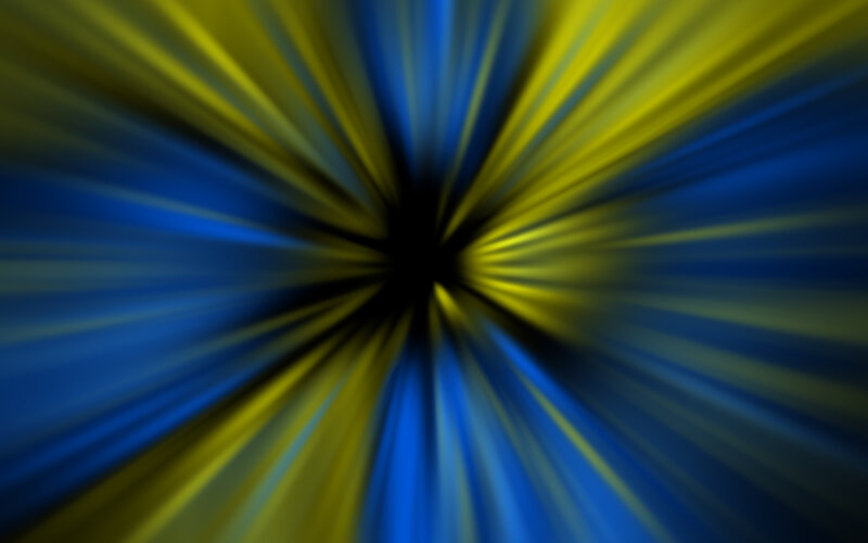 blue and yellow light burst