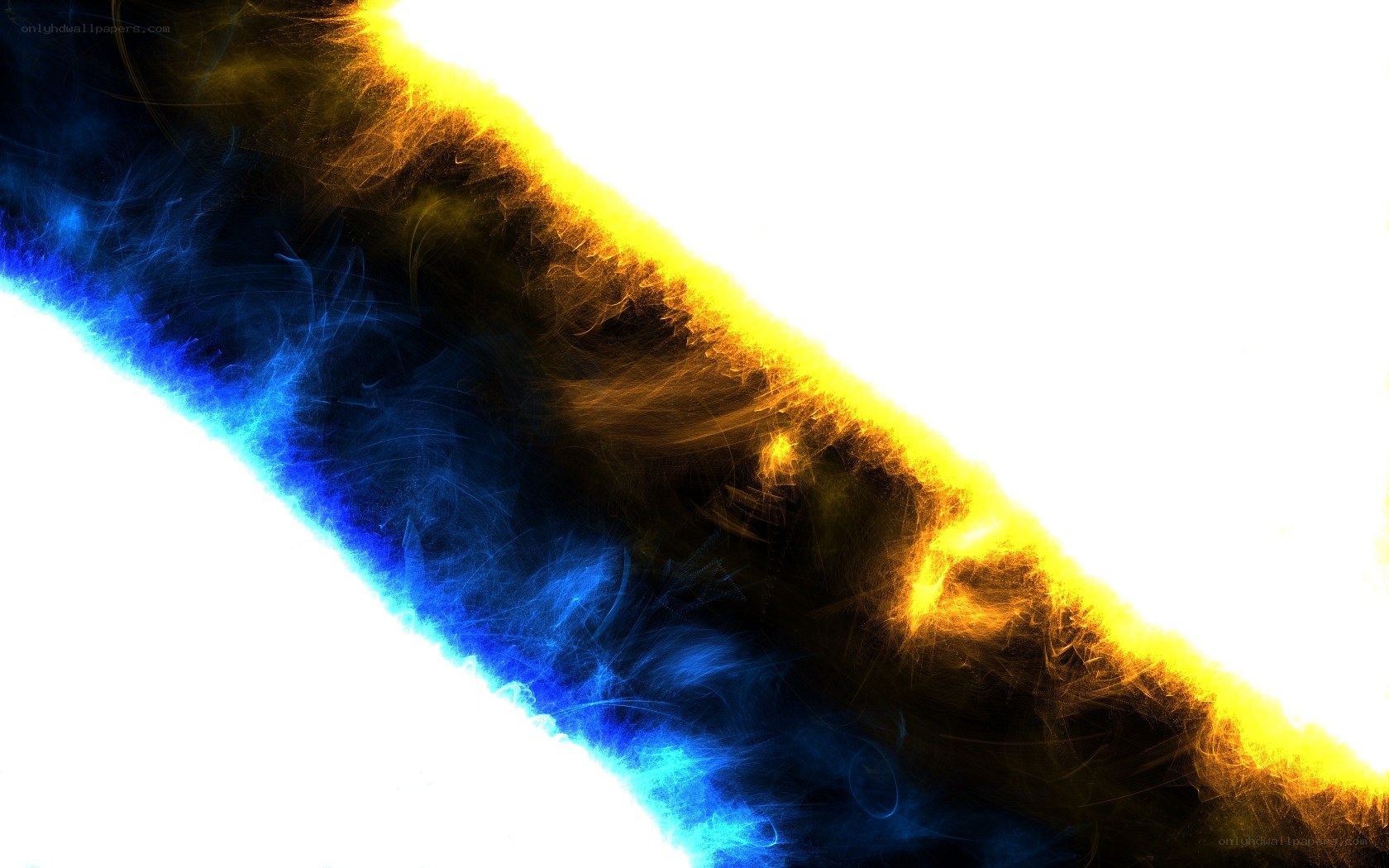 blue and yellow light streak