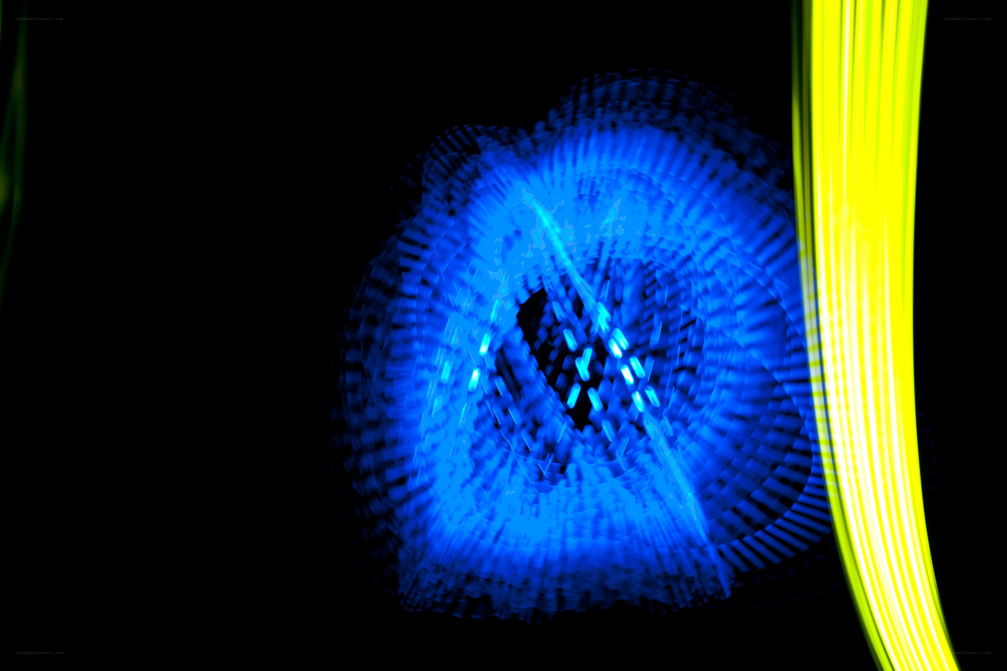 Blue and yellow light trails