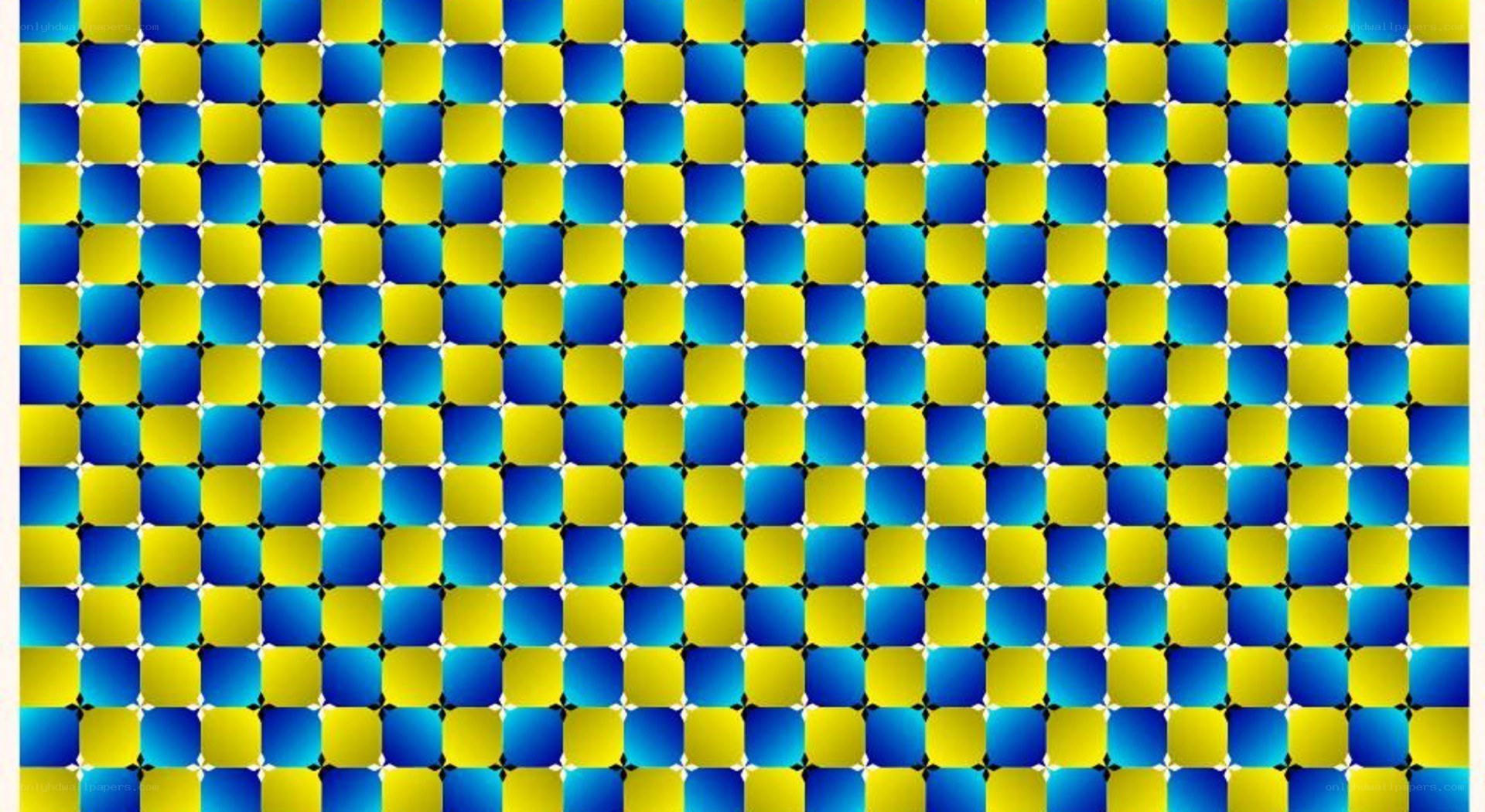blue and yellow optical illusion