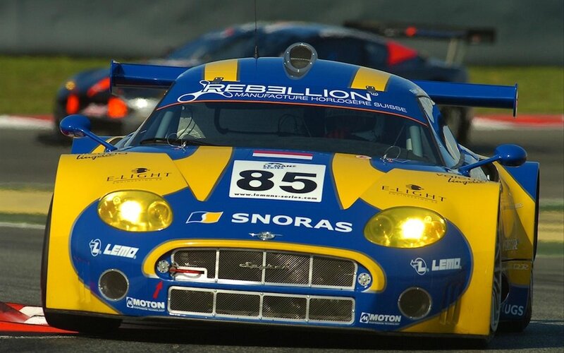 Blue and Yellow Race Car — Dynamic, Afternoon