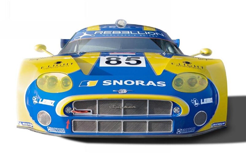 Blue and Yellow Race Car — Neutral, Photograph