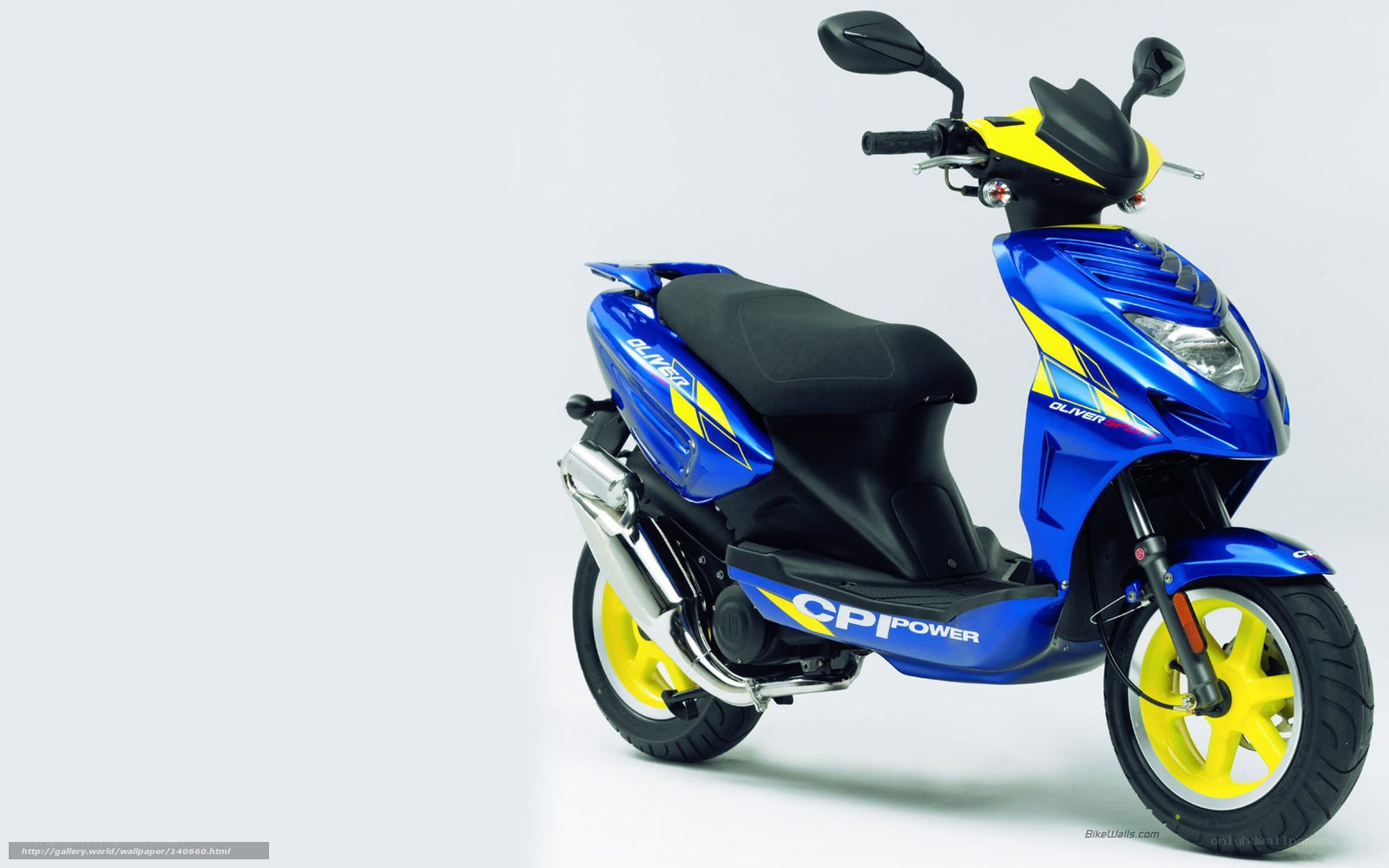 Blue and yellow scooter