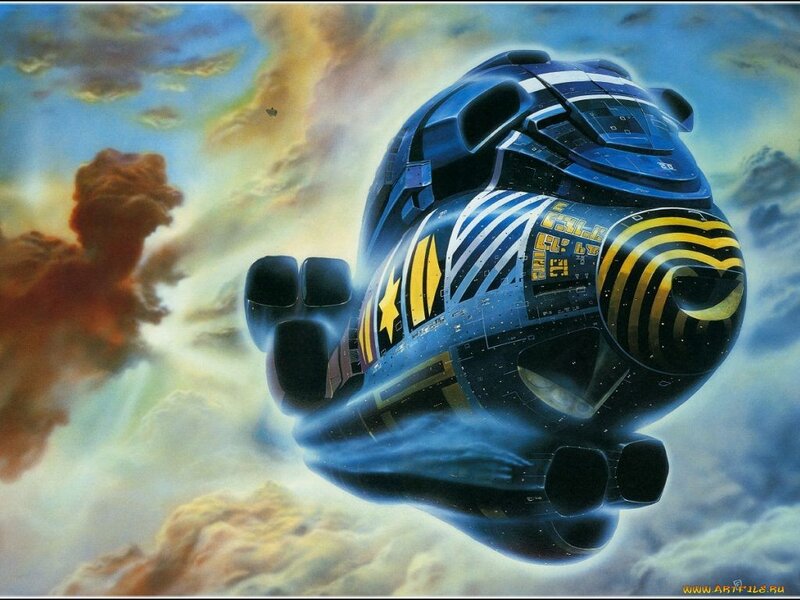 Blue and Yellow Spaceship — Dramatic