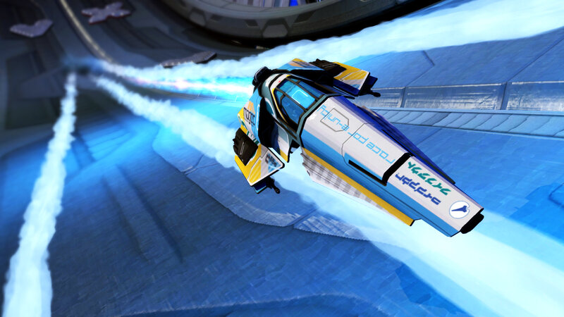 Blue and Yellow Spaceship