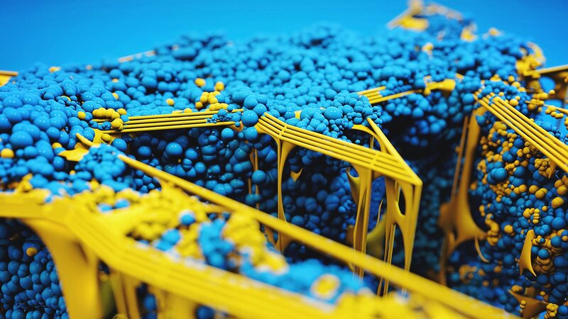 Blue and Yellow Spheres