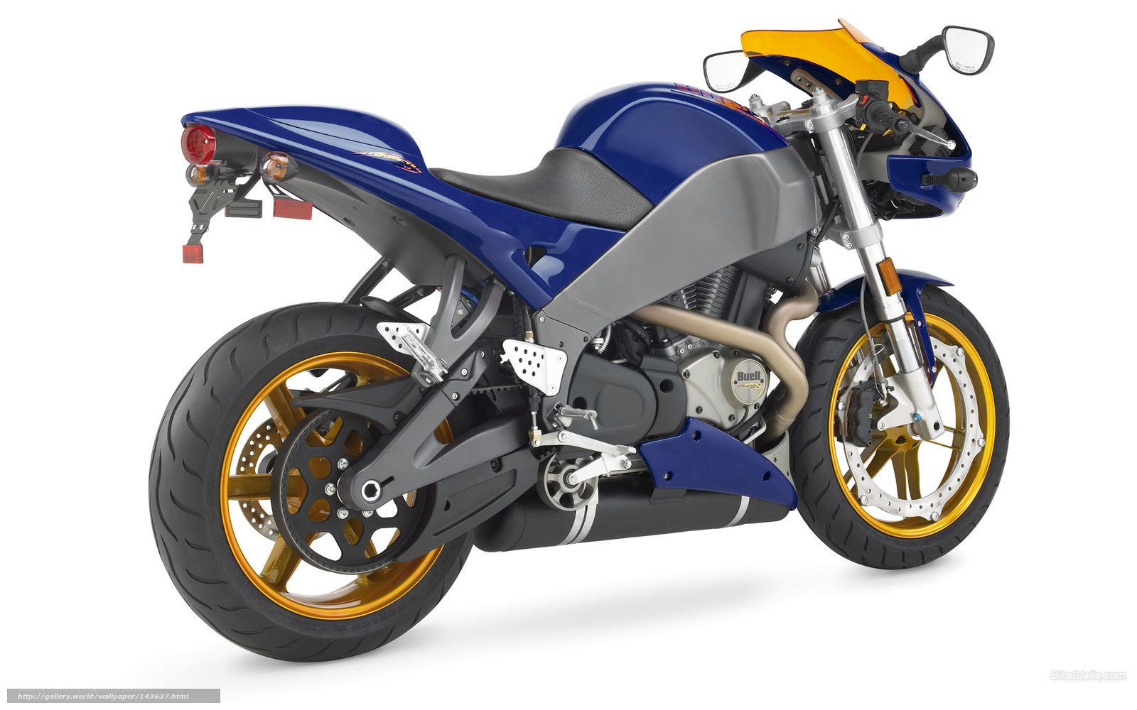 blue and yellow sport motorcycle