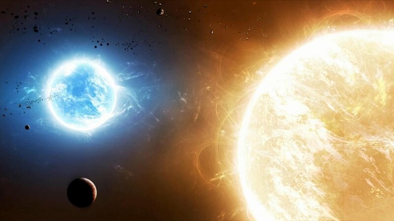 Blue and Yellow Stars