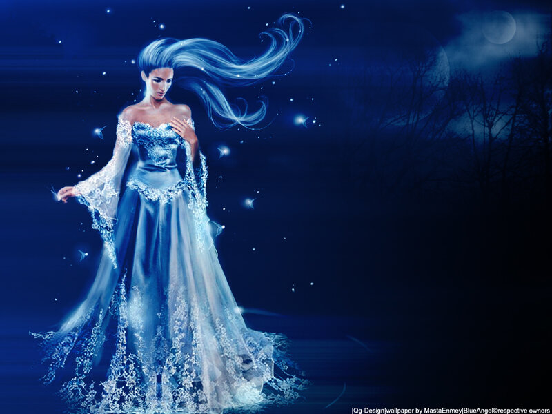 Blue angel in night dress