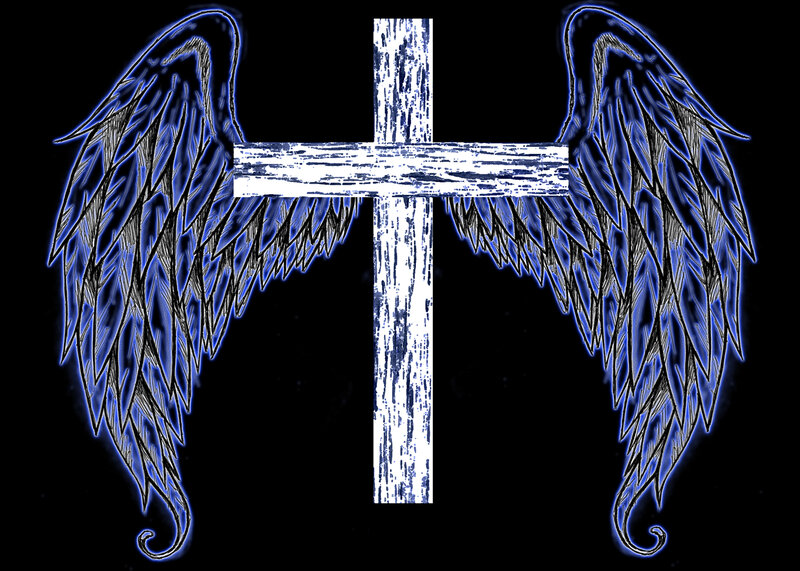 Blue Angel Wings Cross
