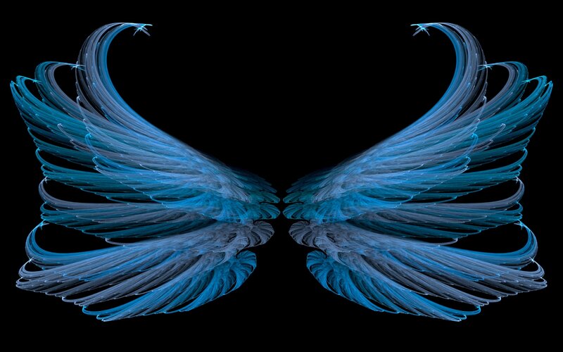 Blue angel wings