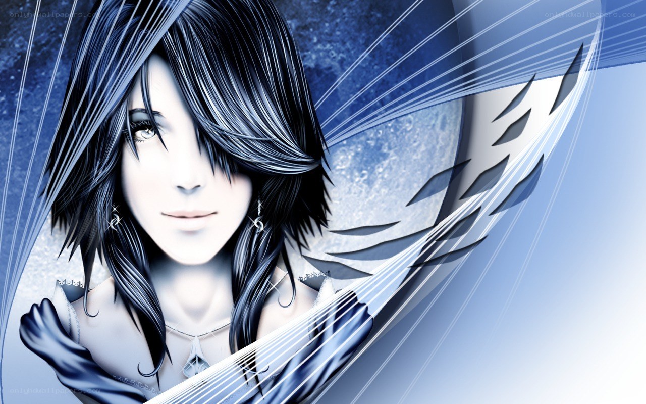 blue angel with wings