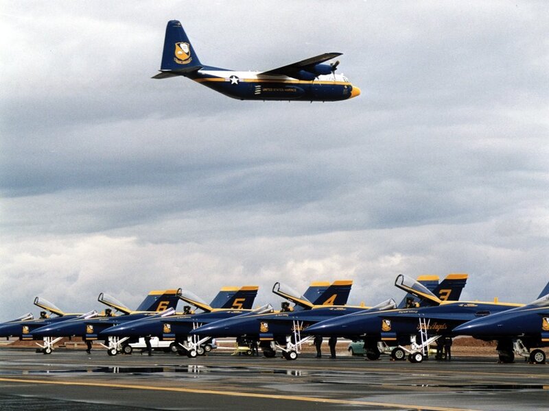 Blue Angels aircraft on tarmac
