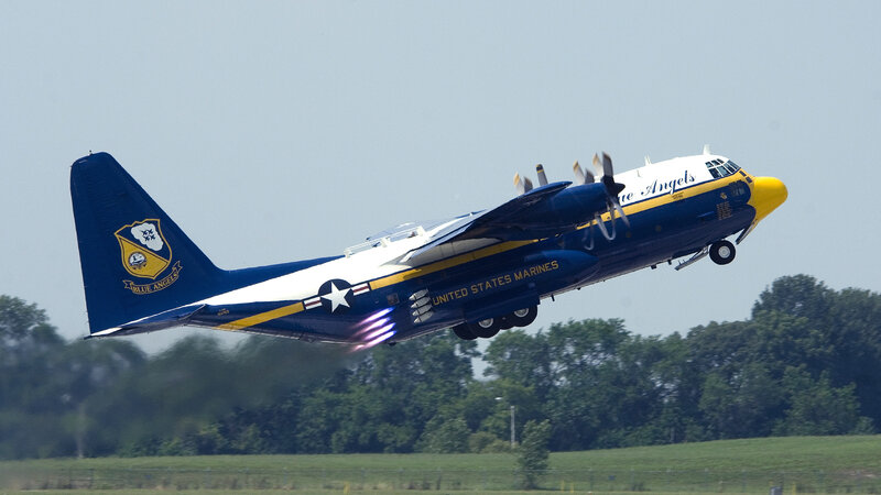Blue Angels C-130 in flight