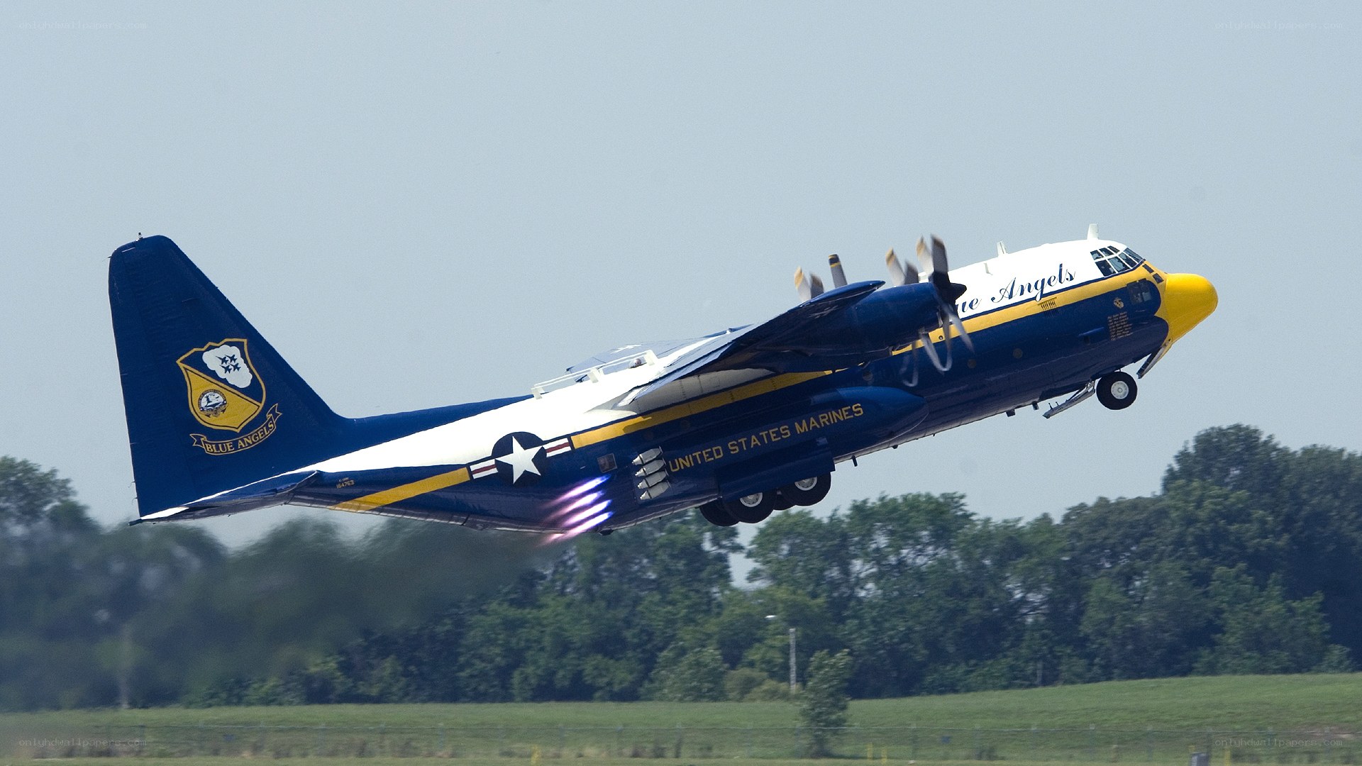 Blue Angels C-130 in flight