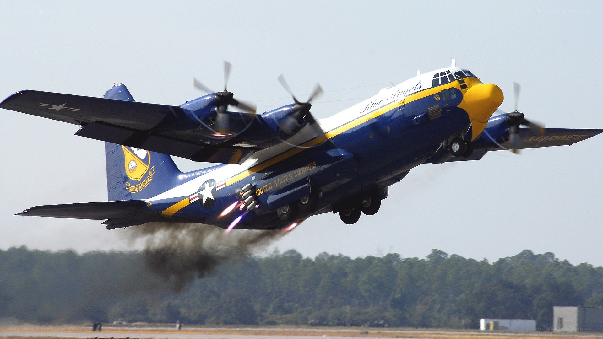 Blue Angels C-130 in flight