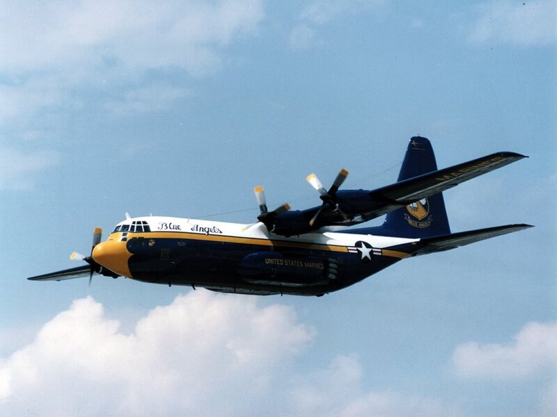Blue Angels C-130 in flight