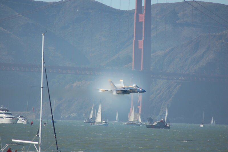 Blue Angels fly over San Francisco Bay
