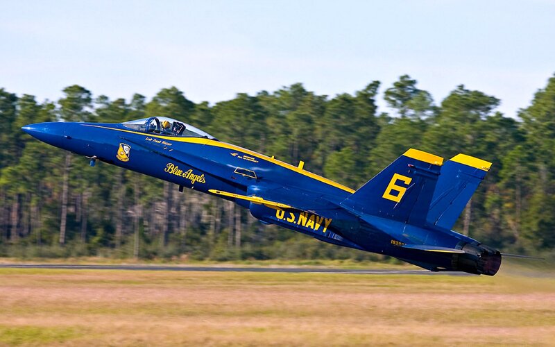 Blue Angels Jet — Dynamic, Afternoon, Photograph, Aircraft, Pilot