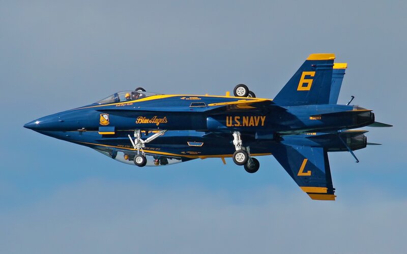 Blue Angels Jet — Dynamic, Afternoon, Photograph, Aircraft