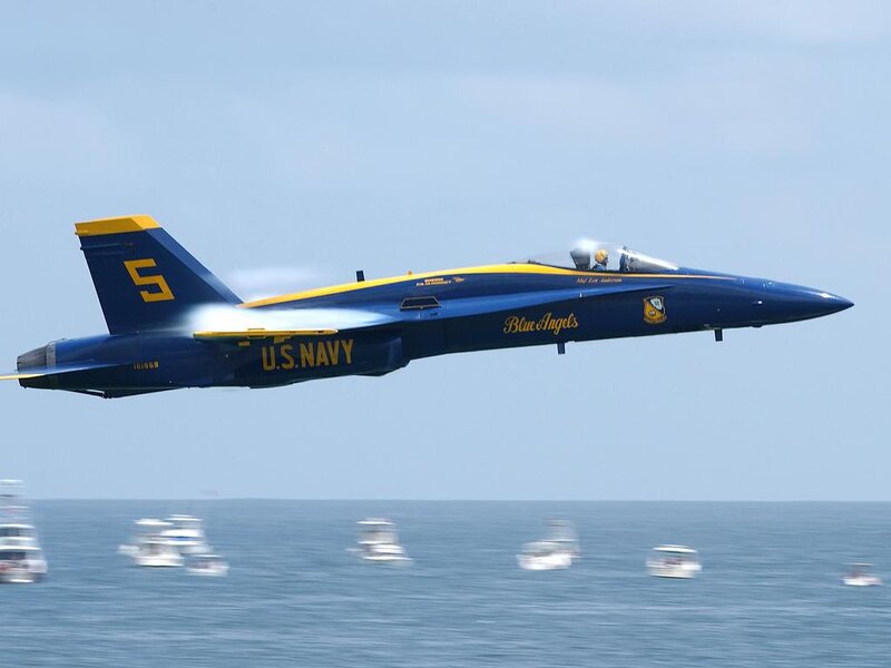 Blue Angels Jet — Dynamic, Afternoon, Photograph, Fighter Jet