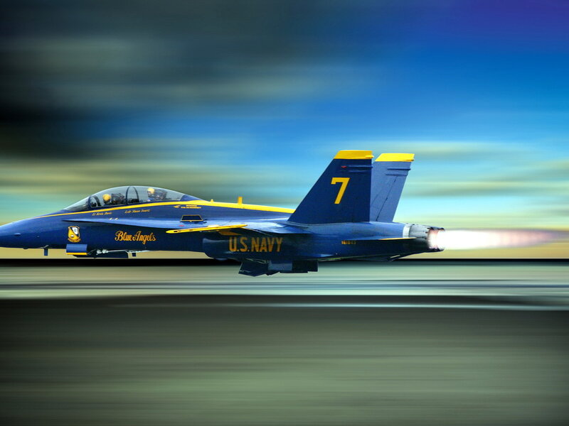 Blue Angels Jet — Dynamic, Afternoon, Photograph, Sky