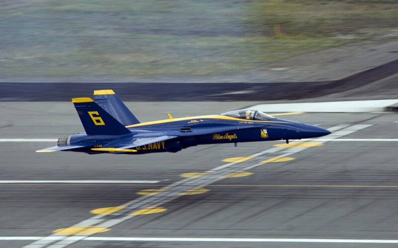 Blue Angels Jet — Dynamic, Photograph, Runway